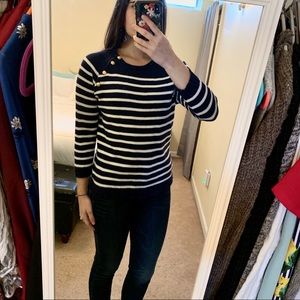 Lauren Ralph Lauren Nautical Button Neck Sweater